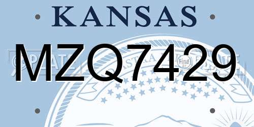 MZQ7429 Kansas License Plate