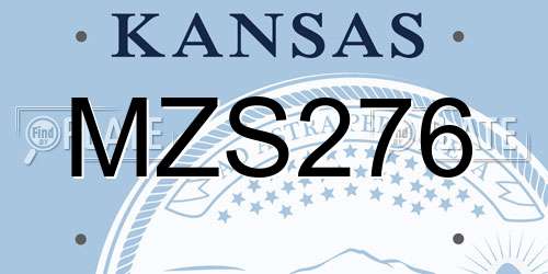 MZS276 Kansas License Plate