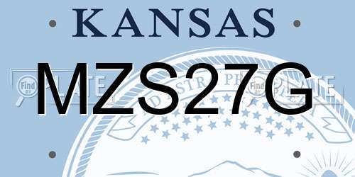 MZS27G Kansas License Plate
