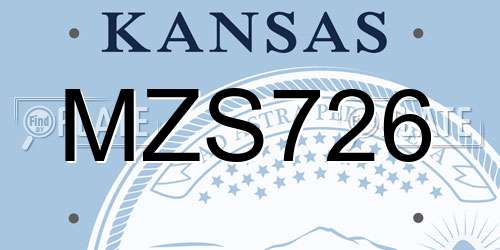 MZS726 Kansas License Plate