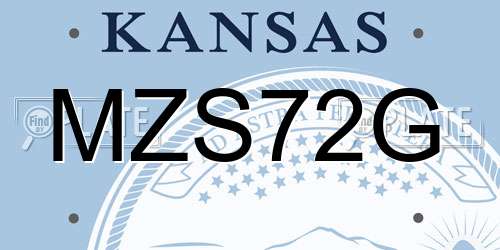 MZS72G Kansas License Plate