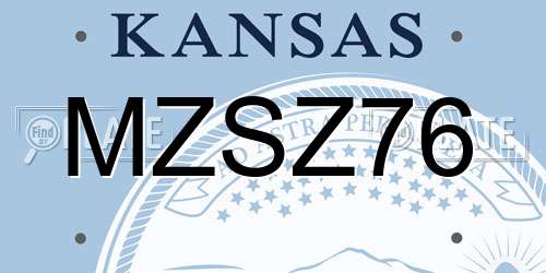 MZSZ76 Kansas License Plate