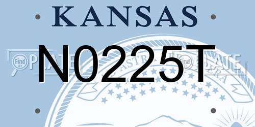 N0225T Kansas License Plate