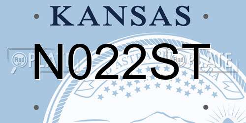 N022ST Kansas License Plate