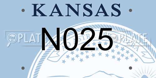 N025 Kansas License Plate