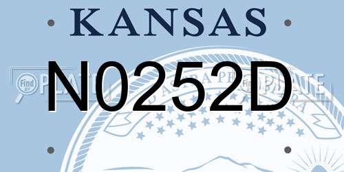 N0252D Kansas License Plate