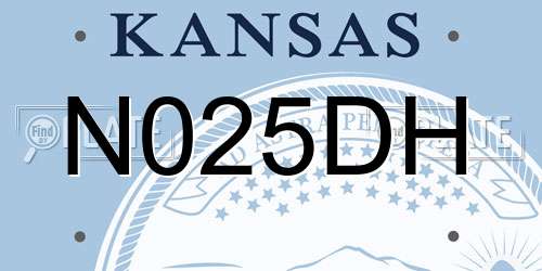 N025DH Kansas License Plate
