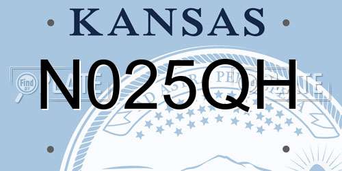 N025QH Kansas License Plate