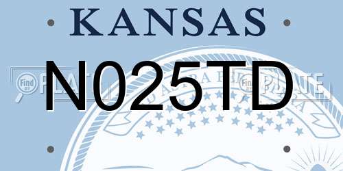 N025TD Kansas License Plate