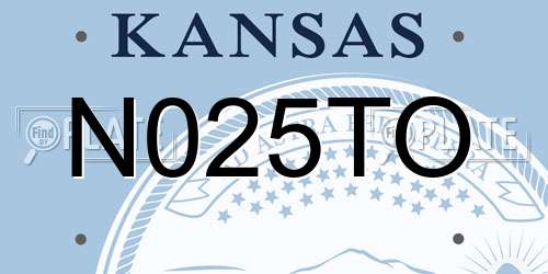 N025TO Kansas License Plate