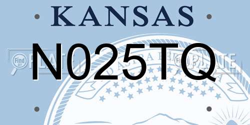 N025TQ Kansas License Plate