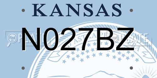 N027BZ Kansas License Plate