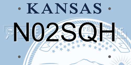 N02SQH Kansas License Plate