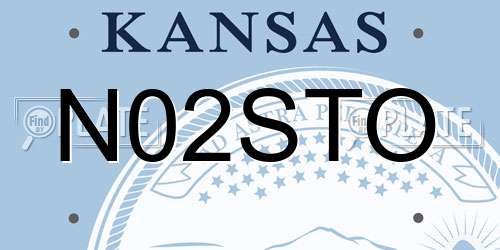 N02STO Kansas License Plate
