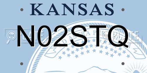 N02STQ Kansas License Plate