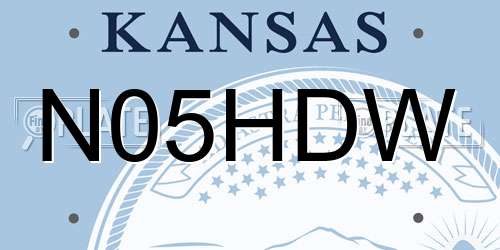 N05HDW Kansas License Plate