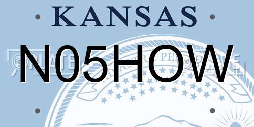 N05HOW Kansas License Plate