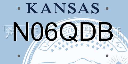 N06QDB Kansas License Plate