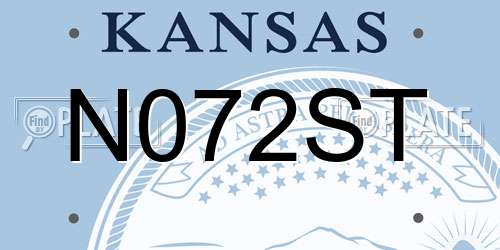 N072ST Kansas License Plate
