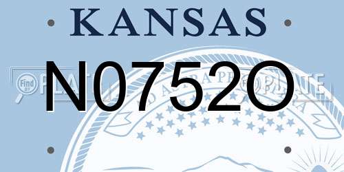 N0752O Kansas License Plate