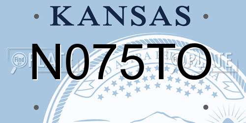 N075TO Kansas License Plate