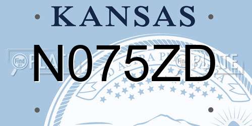 N075ZD Kansas License Plate