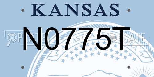 N0775T Kansas License Plate