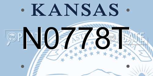 N0778T Kansas License Plate