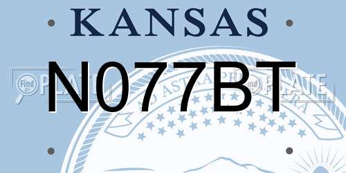 N077BT Kansas License Plate