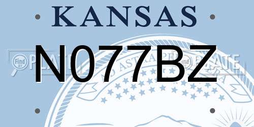 N077BZ Kansas License Plate