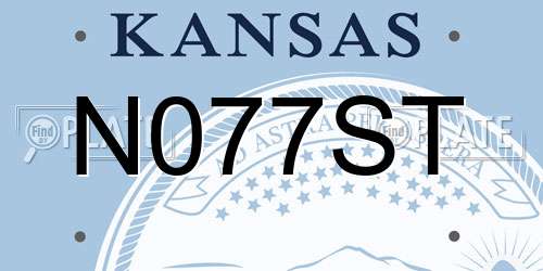 N077ST Kansas License Plate