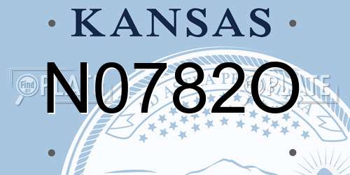 N0782O Kansas License Plate