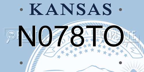 N078TO Kansas License Plate
