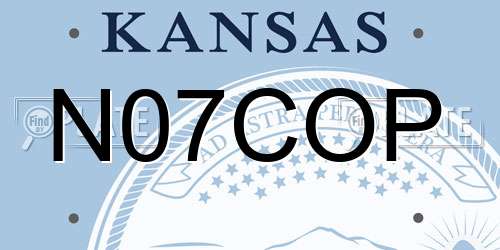 N07COP Kansas License Plate