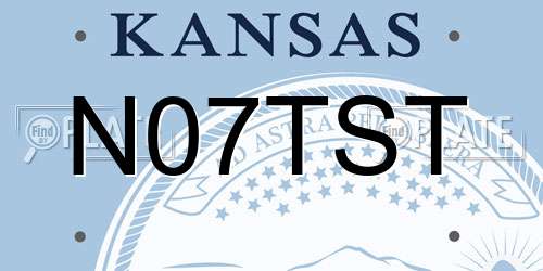 N07TST Kansas License Plate