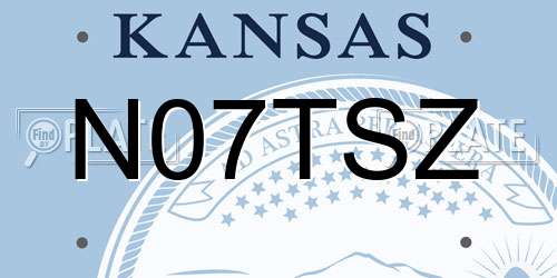 N07TSZ Kansas License Plate