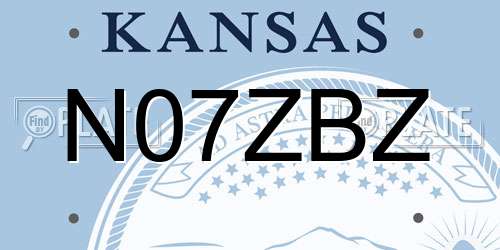 N07ZBZ Kansas License Plate
