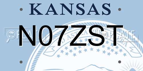 N07ZST Kansas License Plate