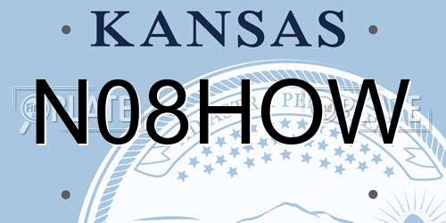 N08HOW Kansas License Plate