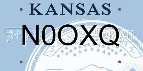 N0OXQ Kansas License Plate