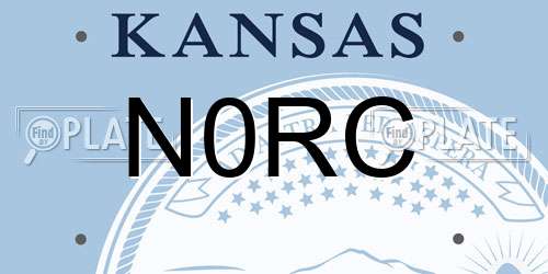 N0RC Kansas License Plate