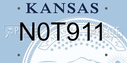 N0T911 Kansas License Plate
