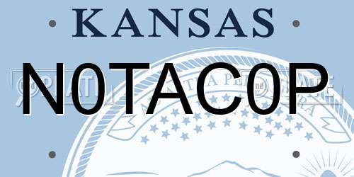 N0TAC0P Kansas License Plate