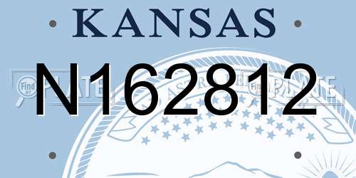 N162812 Kansas License Plate