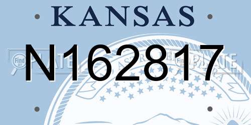 N162817 Kansas License Plate
