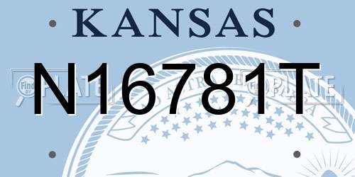 N16781T Kansas License Plate