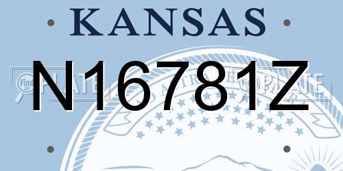 N16781Z Kansas License Plate