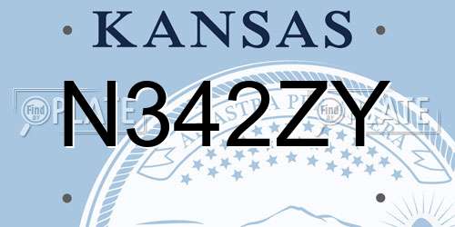 N342ZY Kansas License Plate