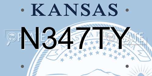 N347TY Kansas License Plate