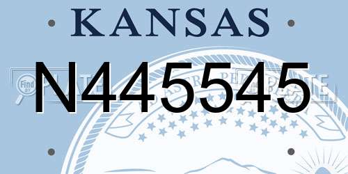 N445545 Kansas License Plate